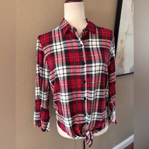 Plaid Button-Up Women's Top
